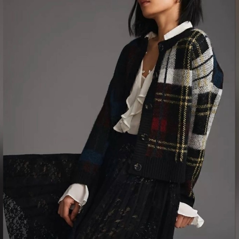 Anthropologie RD Style Plaid Cardigan Size XS excellent condition